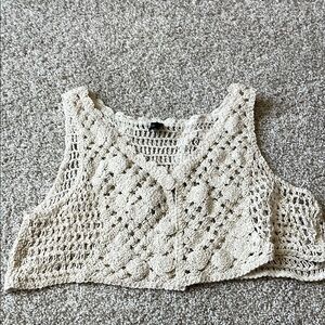 Cream Crochet Women Top